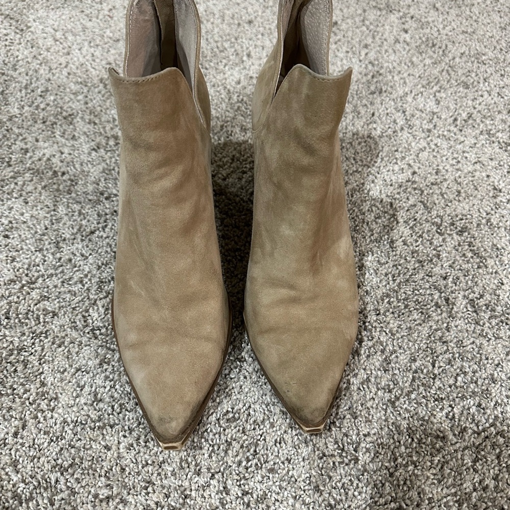 Steve Madden Beige Suede Ankle Booties
